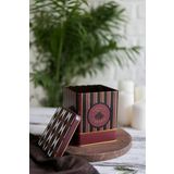 EVLE-Er024-9e Circus Black Desenli Kare Metal Saklama Kabı 12x12 Cm (Circus Black)