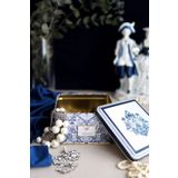 Evle ER026-2H Azulejos Hello Desenli 16X16 CM Kare Metal Saklama Kabı