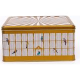 Evle ER029-T7 Bird Cage Desenli Kare Metal Saklama Kabı