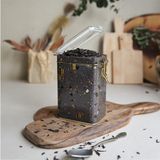 Evle ER043-8G Terrazzo Brown Desenli Dikdörtgen Metal Saklama Kabı