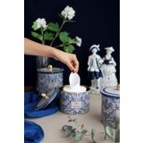 Evle ER145-2H Azulejos Hello Desenli Yuvarlak Metal Saklama Kabı
