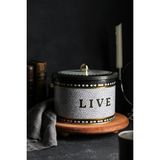 Evle ER145-9D Mosaic Live Desenli Yuvarlak Metal Saklama Kabı
