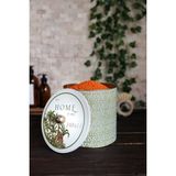 Evle ER147-4G Forrest Green Desenli Yuvarlak Metal Saklama Kabı