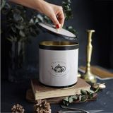 Evle ER147-8F Azura Tea Desenli Yuvarlak Metal Saklama Kabı