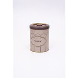 Evle ER188-2M Retro Garlic Desenli Yuvarlak Metal Saklama Kabı