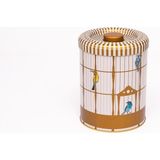 Evle ER188-T7 Bird Cage Desenli Yuvarlak Metal Saklama Kabı