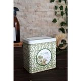 Evle ER205-8I Forrest Green Home Desenli Kare Metal Saklama Kabı