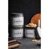 Evle Erb07u1 Oval Metal Saklama Kabı 3 Lü Set, Mosaic