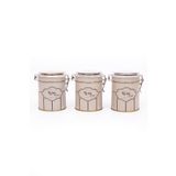 EVLE Erb19u6 Silindir Saklama Kabı Kilitli Ø90 3 Lü Set, Retro