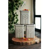 EVLE Erb21u6 Dikdörtgen Kilitli Saklama Kabı 75x100x150 3 Lü Set, Retro