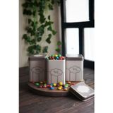 EVLE Erb24u6 Kare Metal Saklama Kabı 75x75 3 Lü Set, Retro