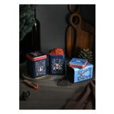 EVLE-Erb24u8 Kare Metal Saklama Kabı 75x75 3 Lü Set, Tales (Tales)