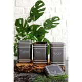 Evle ERB258Z Kare Metal Saklama Kabı 87X87X125, 3 Lü Set, Silver