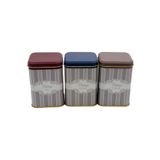 EVLE-Erb25v5 Kare Metal Saklama Kabı 87x87x125, 3 Lü Set, Elegance (Elegance)