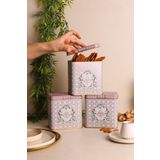 EVLE Erb36u7 Dikdörtgen Saklama Kabı 8 X 12 X 12 Cm, 3 Lü Set, Rosy
