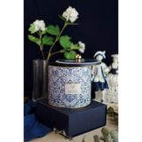 Evle Exclusive Azulejos Aloha Desenli Metal Saklama Kabı, 17,5 cm x 15,5 cm, Erzak Kabı, 2,5 lt