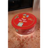 EVLE Happy New Year Desenli Kurabiye Kutusu, 24 Cm, 3.6 Litre Er193-eb