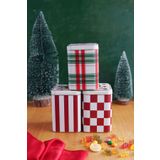 EVLE Kare Metal Saklama Kabı 8.7 x 8.7 X 12.5 cm, 3 Lü Set, Tedy