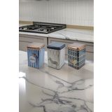 EVLE Kare Saklama Kabı 105x105x160 3 lü Set, Safari Set EFB09I1
