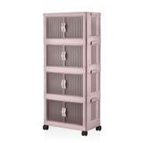 Evle Katlanabilir Modüler Dolap 4 lü 54 cm x 31,7 cm x 127 cm (Şeker Pembe)