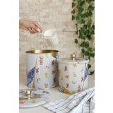 EVLE Kint Sugi Desenli Metal Saklama Kabı 2'li Set 2.1 Litre 4.1 Litre Erb48u5