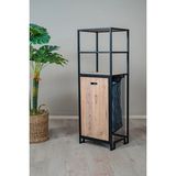 Evle Kirli Sepetli Banyo Dolabı 3 Raflı Metal Düzenleyici Modern Çamaşır Sepetli Organizer Raf - Siyah