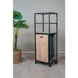 EVLE Kirli Sepetli Banyo Dolabı 3 Raflı Metal Düzenleyici Modern Çamaşır Sepetli Organizer Raf