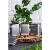 EVLE Metal Çay, Kahve, Şeker Saklama Kutusu 3 Lü Set 7.5 X 7.5 X 10.2 Cm, Silver Erb248z