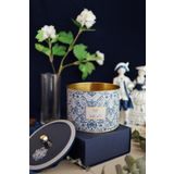 EVLE-Metal Çok Amaçlı Dokulu Saklama Kabı, Dekoratif Saklama Kutusu 14 Cm, Azulejos (Azulejos Hope)