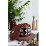 EVLE Metal Çok Amaçlı Saklama Kabı, Dekoratif Saklama Kutusu 14 X 10 Cm, 1.3 Litre, Circus Er141-t8