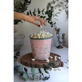 Evle-Metal Popcorn Kutusu - Patlamış Mısır Kovası 13.5 Cm, Botanica (Botanica Pink) - Çok Renkli