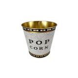 EVLE-Metal Popcorn Kutusu - Patlamış Mısır Kovası 13.5 Cm, Mosaic (Mosaic Popcorn)