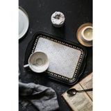 EVLE Mosaic Desenli Metal Tepsi - Çay Kahve Tepsisi - Sunum Tepsisi 21 Cm X 31 Cm Ee162-u1