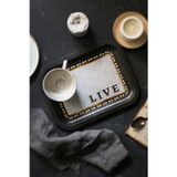 EVLE Mosaic Desenli Metal Tepsi - Çay Kahve Tepsisi - Sunum Tepsisi 23 Cm X 31 Cm Ee161-9d