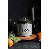 EVLE Mosaic Desenli Yuvarlak Metal Saklama Kabı, Erzak Saklama Kabı 14 X 15 Cm, 2.1 Litre Er143-1e