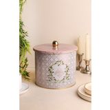 EVLE Rosy Desenli Erzak Saklama Kabı - Metal Saklama Kabı 17,5 Cm X 15,5 Cm Er146-u7