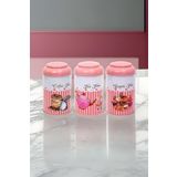 Evle Silindir Saklama Kabı 105 3 Lü Set, Sprinkles Set,