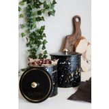 EVLE Terrazzo Desenli Metal Saklama Kabı 2'li Set 2.1 Litre 4.1 Litre Erb48u4