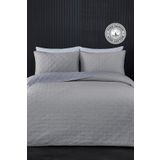 Evlen Home Collection %100 Pamuk Çift Kişilik Pike Takımı Özel Taş Yıkama Yatak Örtüsü Barbara 3 Parça Lüks Yumuşak Gri