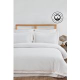 Evlen Home Collection 300 Tc King Pamuk Saten Biyeli Nevresim Takımı Battal Çift Kişilik 6 Parça Krem Kırık Beyaz Secret