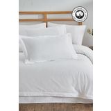 Evlen Home Collection 300 Tc King Pamuk Saten Nervürlü Nevresim Takımı Battal Çift Kişilik 6 Parça Krem Kırık Beyaz Stella