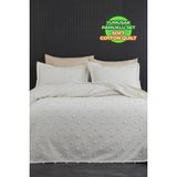 Evlen Home Collection Ash Pike Takımı ( Yatak Örtüsü ) Seti Çift Kişilik Pamuklu 3 Parça Yumuşak Günlük - 240 x 250 cm - Beyaz