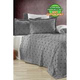 Evlen Home Collection Ash Pike Takımı ( Yatak Örtüsü ) Seti Çift Kişilik Pamuklu 3 Parça Yumuşak Günlük - 240 x 250 cm - Gri