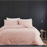 Evlen Home Collection Ash Pike Takımı ( Yatak Örtüsü ) Seti Çift Kişilik Pamuklu 3 Parça Yumuşak Günlük - 240 x 250 cm - Pudra