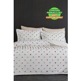 Evlen Home Collection Ash Pike Takımı ( Yatak Örtüsü ) Seti Çift Kişilik Pamuklu 3 Parça Yumuşak Günlük Beyaz - Renkli