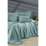Evlen Home Collection Ayana Saçaklı Çift Kişilik Yatak Örtüsü Seti 240X260 ( Pike Takımı ) 4 Parça Mint - 240 x 260 cm