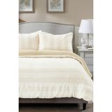 Evlen Home Collection Çift (Taraflı) Kişilik Kürk Yorgan Dolgulu Peluş Yumuşak Wellsoft Yatak Örtüsü 3 Parça Set Aura - 220 x 240 cm - Beyaz