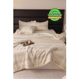Evlen Home Collection Çift (Taraflı) Kişilik Kürk Yorgan Dolgulu Peluş Yumuşak Wellsoft Yatak Örtüsü 3 Parça Set Aura Krem