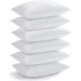 Evlen Home Collection Elyaf Dolgulu 6 Adet Silikon Yastık 50X70 cm Pamuk Otel Yastık Beyaz Yumuşak - 50 x 70 cm