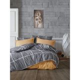 Evlen Home Collection Emily Pamuklu Nevresim Takımı Çift Kişilik (4 Parça) Nevresim Seti - 200 x 220 cm - Hardal